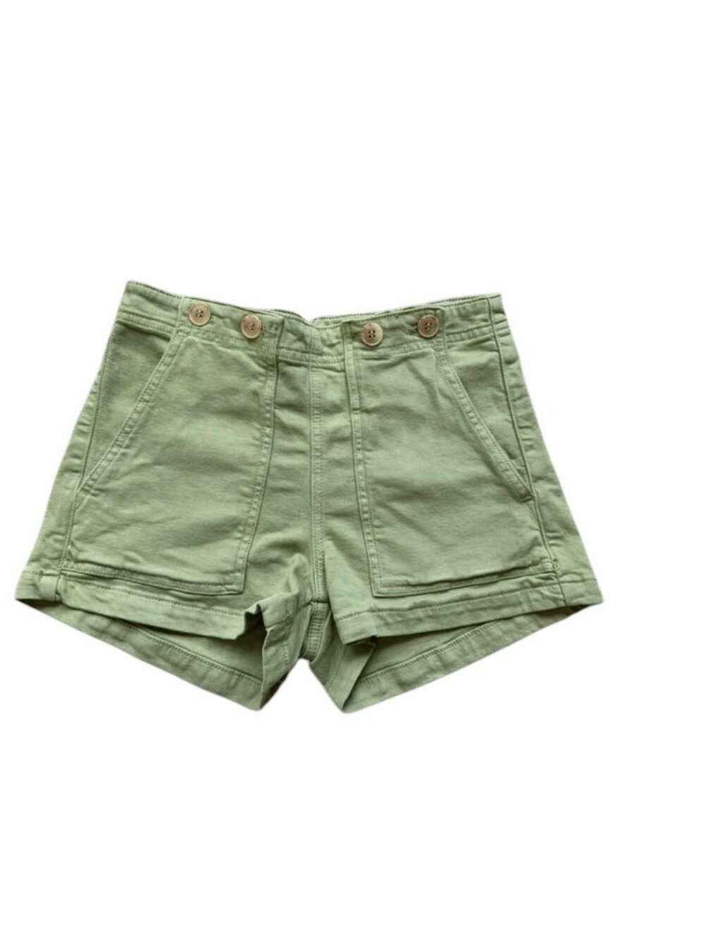 Pilcro Women 28 Green High Rise Utility Shorts Button Front Pockets Anthropologi